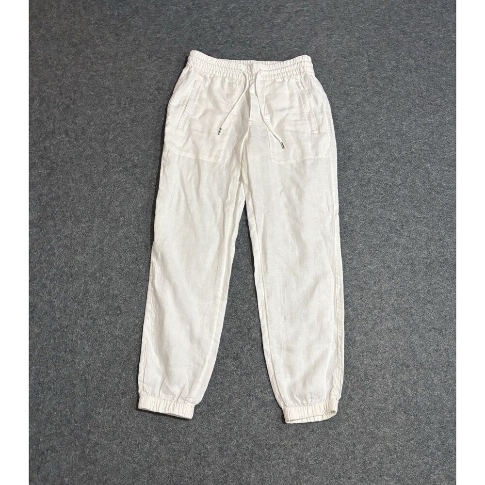Athleta Cabo Linen Joggers Women’s Size 2 Pull On Pants White